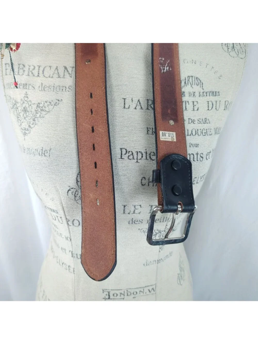 Vintage 90s Cowboy Legends Western Black Leather Belt Small Buckle